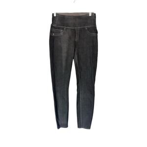 Spanx Gray Slimming Stretch Shimmer Coasted Skinny Leg Pants Size Small